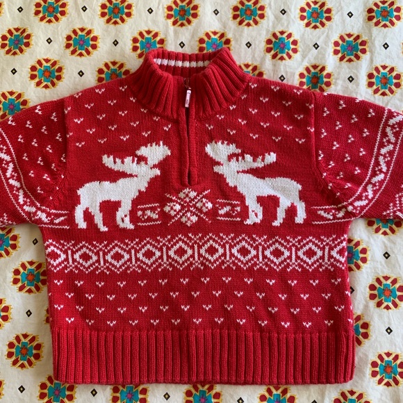 Holiday Christmas Moose Sweater - Picture 2 of 5